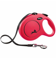 FLEXI Rollleine New CLASSIC Gurt - 8m, bis 50kg - Rot