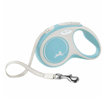 FLEXI Rollleine New COMFORT Gurt - 5m, bis 15kg - hellblau