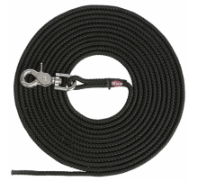 Trixie Schleppleine, rund aus Segeltau mit Trigger Snap Hook - schwarz - 15 m