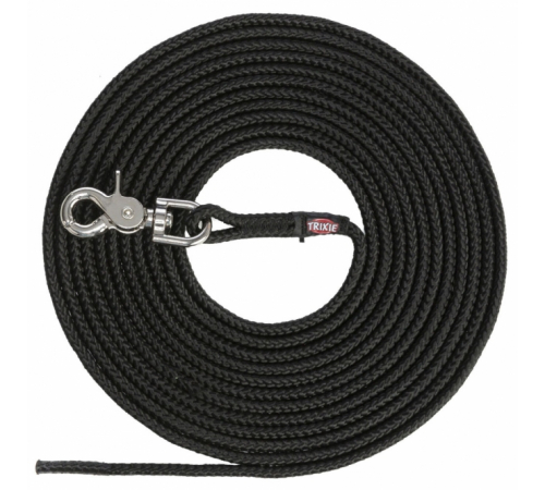 Trixie Schleppleine, rund aus Segeltau mit Trigger Snap Hook - schwarz - 15 m