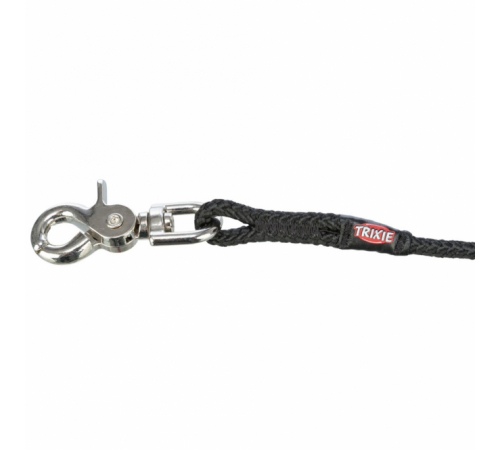 Trixie Schleppleine, rund aus Segeltau mit Trigger Snap Hook - schwarz - 15 m