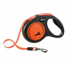 FLEXI New Classic Neon Gurt-Roll-Leine - M / Orange