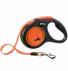 FLEXI New Classic Neon Gurt-Roll-Leine - S / Orange