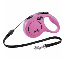 FLEXI Rollleine New CLASSIC Seil - 5m, bis 20kg - Pink