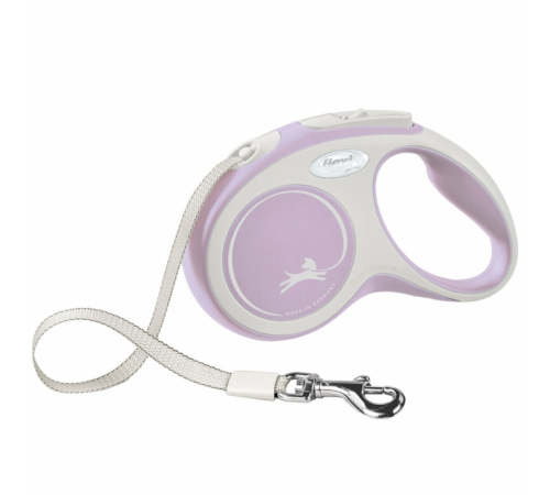 FLEXI Rollleine New COMFORT Gurt - 5m, bis 15kg - rosa
