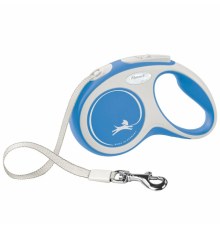 FLEXI Rollleine New COMFORT Gurt - 5m, bis 15kg - blau