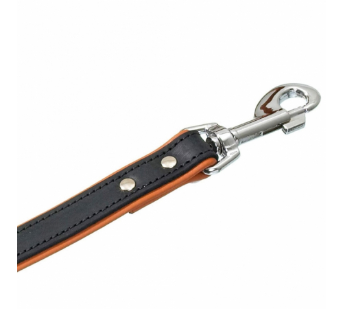 Karlie Rodeo Leine genietet, 16mm 100cm - schwarz/cognac