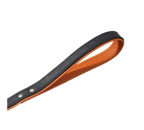 Karlie Rodeo Leine genietet, 16mm 100cm - schwarz/cognac