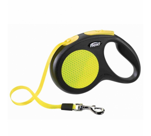 Flexi New Classic Neon Gurt-Roll-Leine - M / Gelb