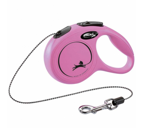 FLEXI Rollleine New CLASSIC Seil - 3m, bis 8kg - Pink