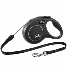 FLEXI Rollleine New CLASSIC Seil - 8m, bis 12kg - Schwarz