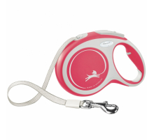 FLEXI Rollleine New COMFORT Gurt - 8m, bis 50kg - rot