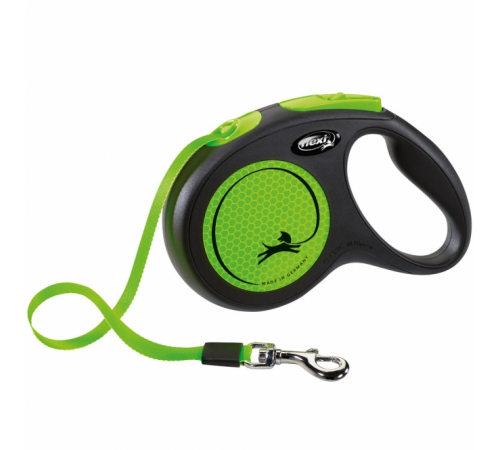 FLEXI New Classic Neon Gurt-Roll-Leine - M / Grün
