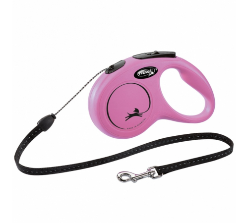 FLEXI Rollleine New CLASSIC Seil - 5m, bis 12kg - Pink
