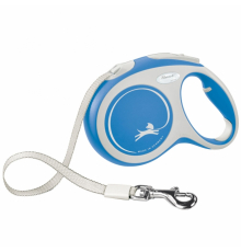 FLEXI Rollleine New COMFORT Gurt - 8m, bis 50kg - blau