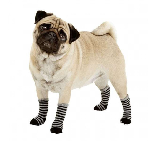 Karlie Doggy Socks Hundesocken 4er Set - Schwarz/Grau - L