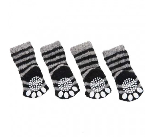 Karlie Doggy Socks Hundesocken 4er Set - Schwarz/Grau - L