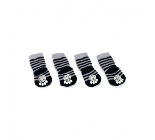 Karlie Doggy Socks Hundesocken 4er Set - Schwarz/Grau - S