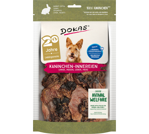Dokas Dog Snack Kaninchen-Innereien 100 g