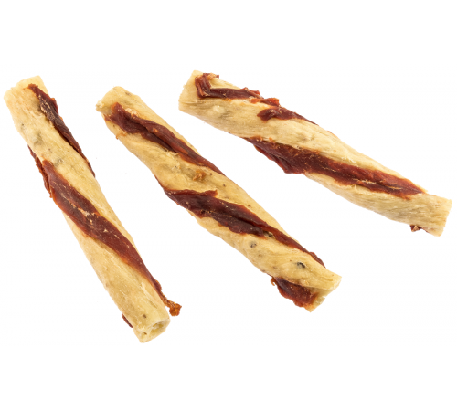 Dokas Dog Snack Kau Twister Rinderhaut, Entenherz & Entenbrust 200 g