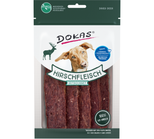 Dokas Dog Snack Hirschfleisch getrocknet 60 g