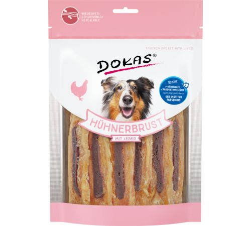 Dokas Dog Snack Hühnerbrust mit Leber 220 g