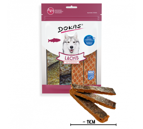 Dokas Dog Snack Lachs in Streifen 100 g