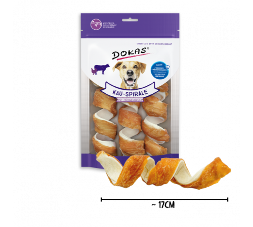 Dokas Dog Snack Kau-Spirale mit Hühnerbrust (3 Stück) 110 g