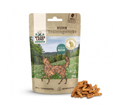 Hundesnack - Wildes Land Trainingssticks Huhn 70 g