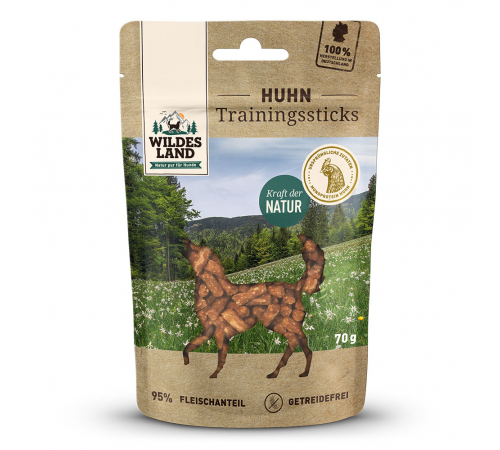 Hundesnack - Wildes Land Trainingssticks Huhn 70 g