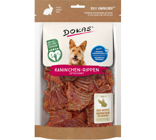 Dokas Dog Snack Kaninchen-Rippen 100 g