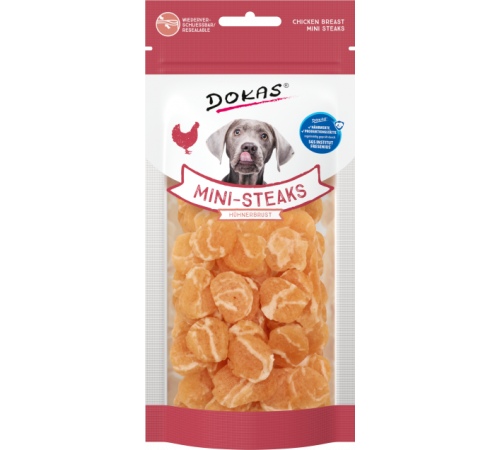 Dokas Dog Snack Mini Steaks Hühnerbrust 50 g