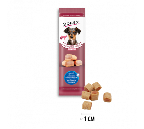 Dokas Dog Snack Hühnchen-Rolle mit Rind 10 g
