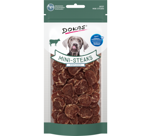 Dokas Dog Snack Mini Steaks Rindfleisch 50 g