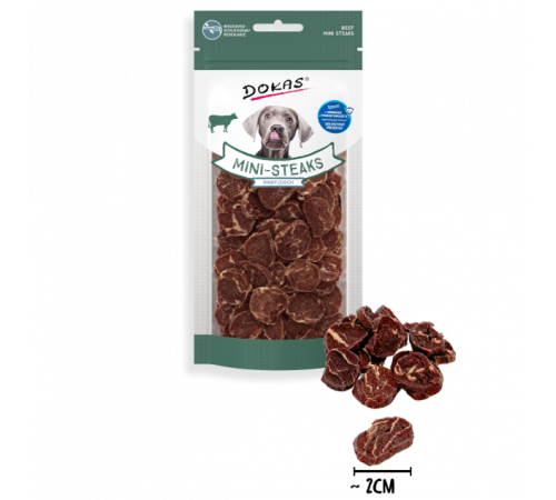 Dokas Dog Snack Mini Steaks Rindfleisch 50 g