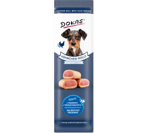 Dokas Dog Snack Hühnchen-Rolle mit Ente 10 g