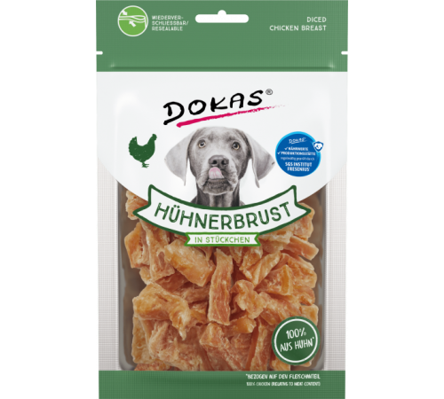 Dokas Dog Snack Hühnerbrust in Stückchen 70 g