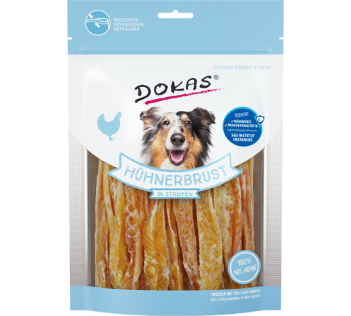 Dokas Dog Snack Hühnerbrust in Streifen 250 g