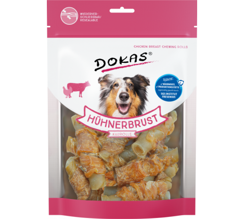 Dokas Dog Snack Hühnerbrust Kaurolle 250 g