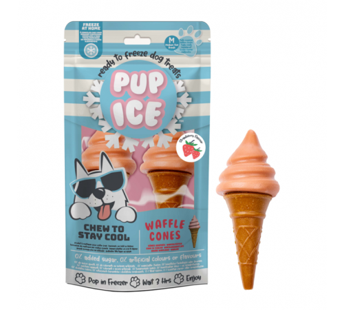 Pup Ice Strawberry Waffle Cones M - 2 Stück