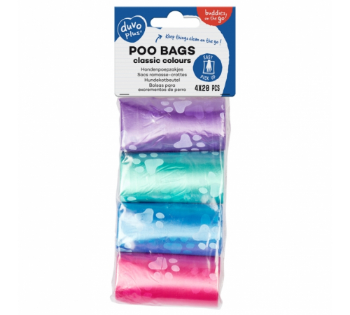 Duvoplus Hundekotbeutel classic colour 4 x 20 Stück - Pfoten