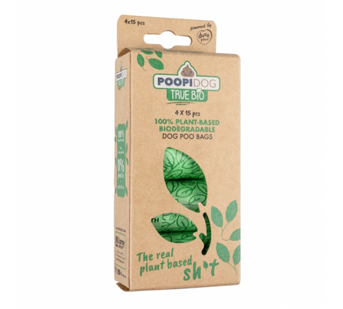Duvoplus Poopidog Hundekotbeutel true bio - 4 x 15 Stück