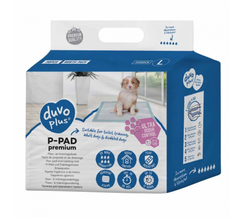 Duvoplus Welpenunterlagen Premium Geruchskontrolle - 30st - 60x90cm