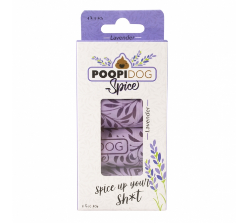 Poopidog Hundekotbeutel spice lavendel violett - 4 x 15 Stück