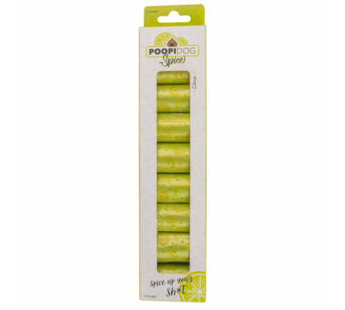 Poopidog Hundekotbeutel spice limette limone - 8 x 15 Stück