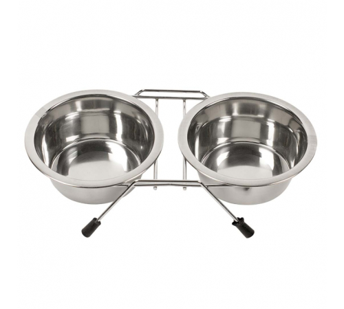 Duvoplus Edelstahl Doppel-Napfständer - 2x 940ml / 17cm