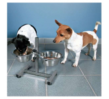Trixie Hundebar mit Edelstahlnäpfen - 2 x 1,8 l