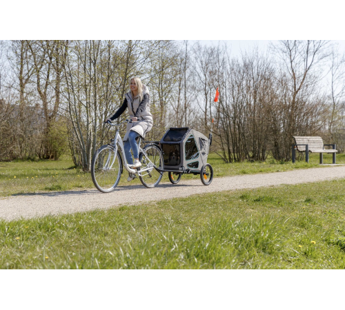 Trixie Fahrrad-Anhänger für große Hunde mit Federung - S