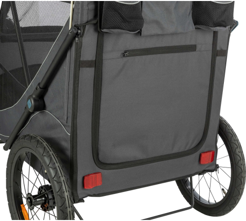 Trixie Fahrrad-Anhänger für Hunde - grau/schwarz - M