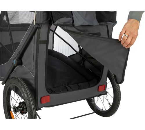 Trixie Fahrrad-Anhänger für Hunde - grau/schwarz - M